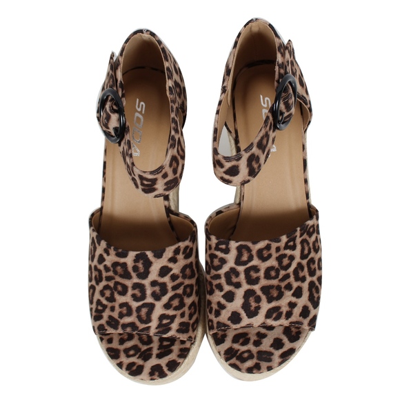 Size 10 Oat Cheetah Open Toe Ankle Strap Espadrill - Picture 3 of 6